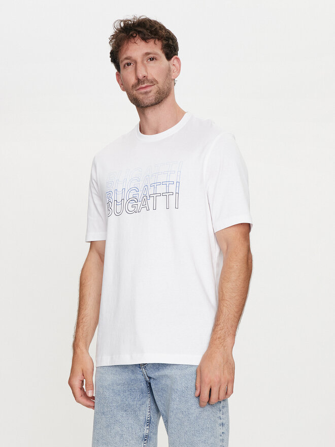 Bugatti Bugatti Camiseta 8350 55042A Blanco Modern Fit