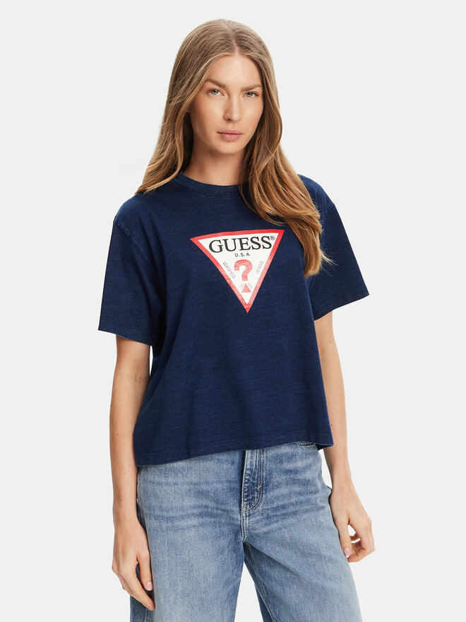 Guess Jeans Guess Jeans Póló W5GI20 KCTG1 Sötétkék Regular Fit