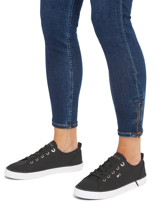 Tommy Hilfiger Tenisky Tommy Hilfiger Vulc Canvas Sneaker FW0FW08063 Černá