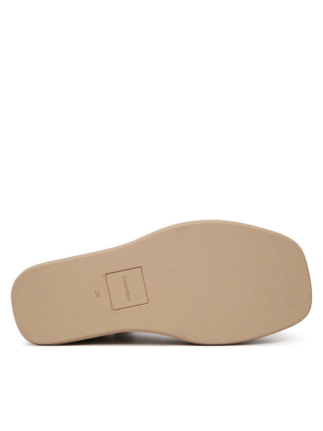Calvin Klein Sandalen Calvin Klein Wedge 70 Sndl Webbing Lth HW0HW02882 Beige