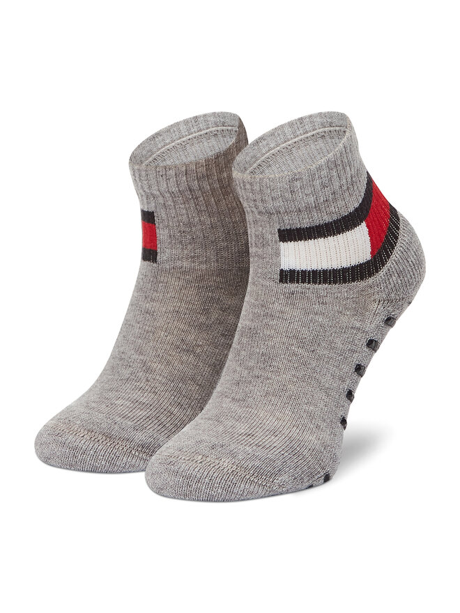 Tommy Hilfiger Súprava 2 párov vysokých detských ponožiek Tommy Hilfiger 100002319 Sivá