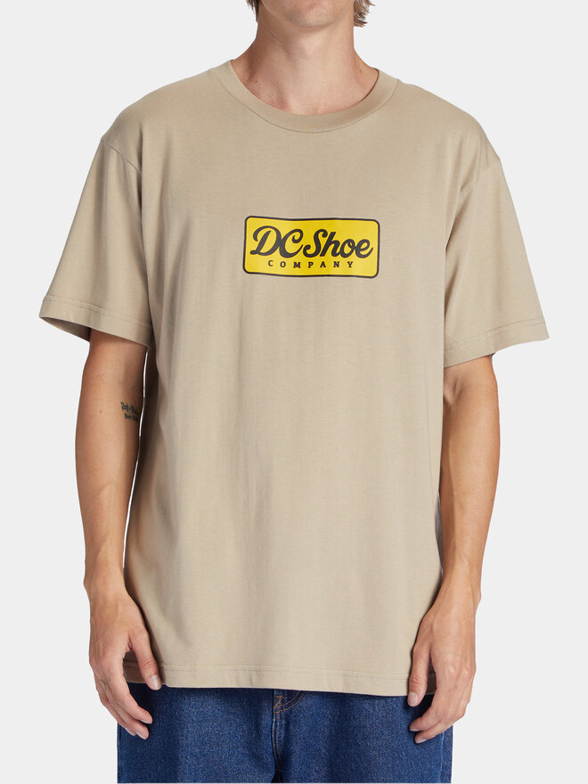 DC DC Marškinėliai Happy Hour Tees ADYZT05293 Smėlio Regular Fit
