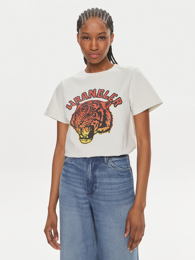 Wrangler Wrangler Camiseta 112350282 Blanco Regular Fit