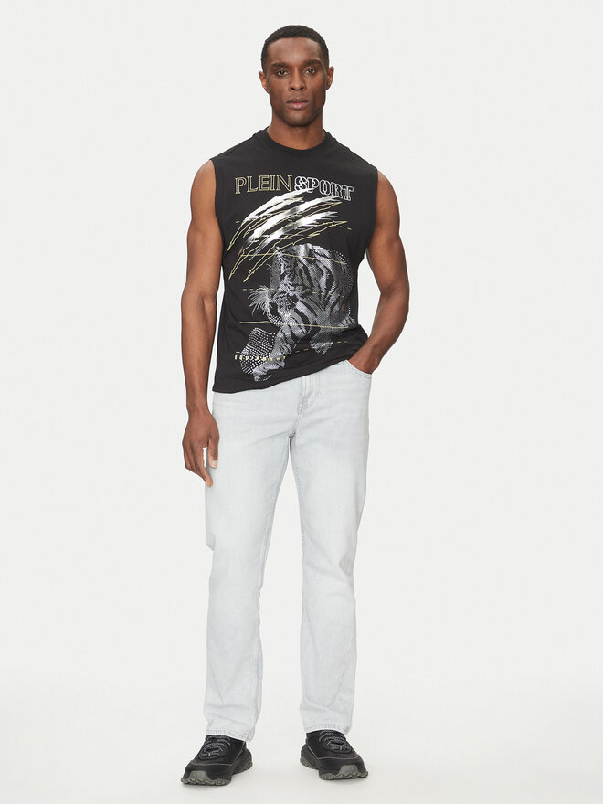Plein Sport Plein Sport Camiseta sin mangas SAEC MTK8007 STE001N Negro Regular Fit