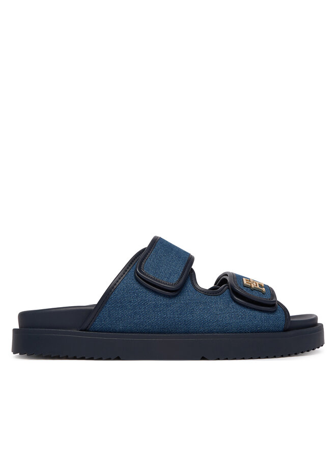Tommy Hilfiger Pantoletten Tommy Hilfiger Double Strap Denim Sandal FW0FW09123 Blau