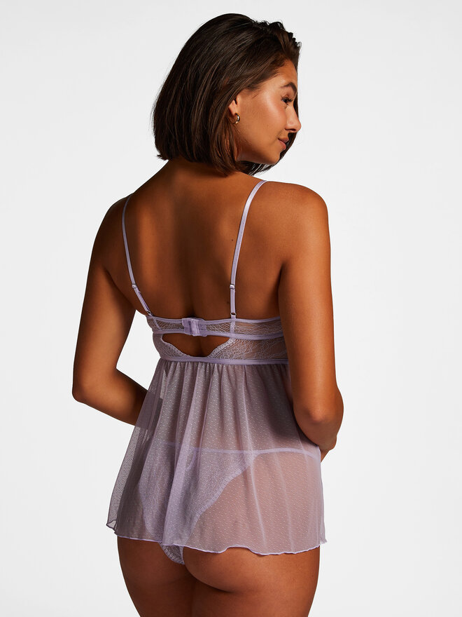 Hunkemöller Hunkemöller Combinación / Enagua Babydoll Isabelle 205016 Violeta