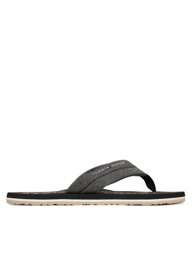 Tommy Hilfiger Zehentrenner Tommy Hilfiger Hilfiger Chambray Beach Sandal FM0FM05751 Grau