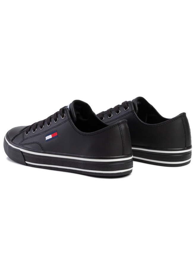 Tommy Jeans Sneakers aus Stoff Tommy Jeans Leather City Sneaker EN0EN00746 Schwarz