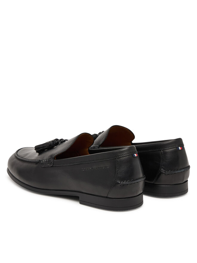 Tommy Hilfiger Slipper Tommy Hilfiger Flex Hilfiger Lth Tassel Loafer FM0FM05891 Schwarz