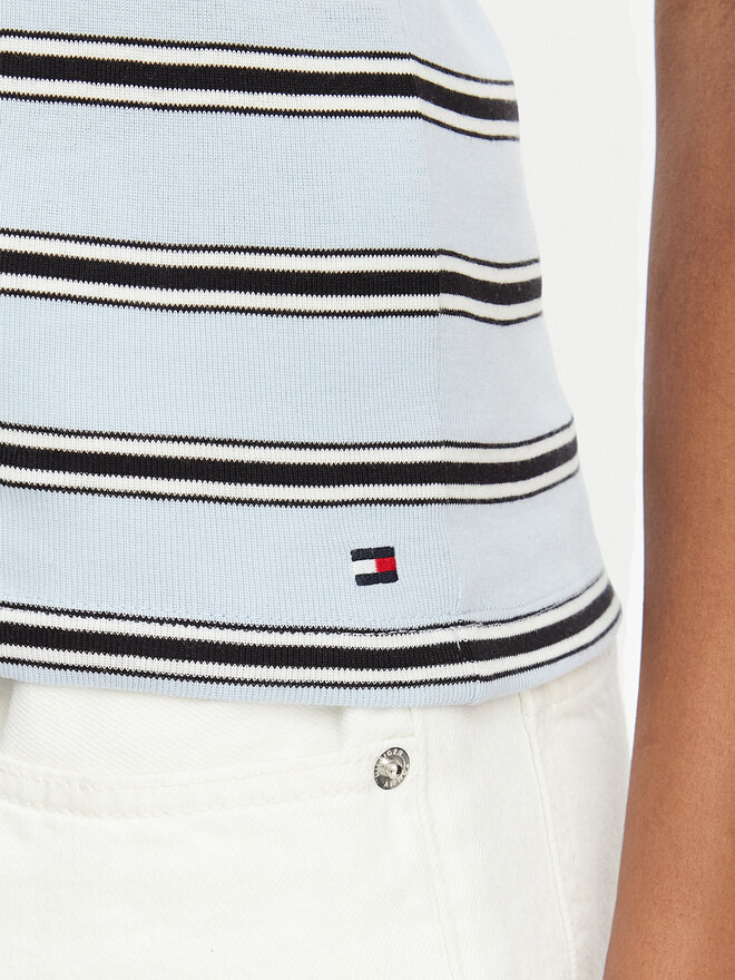 Tommy Hilfiger Tommy Hilfiger Top Multistripe WW0WW50025 Blau Slim Fit