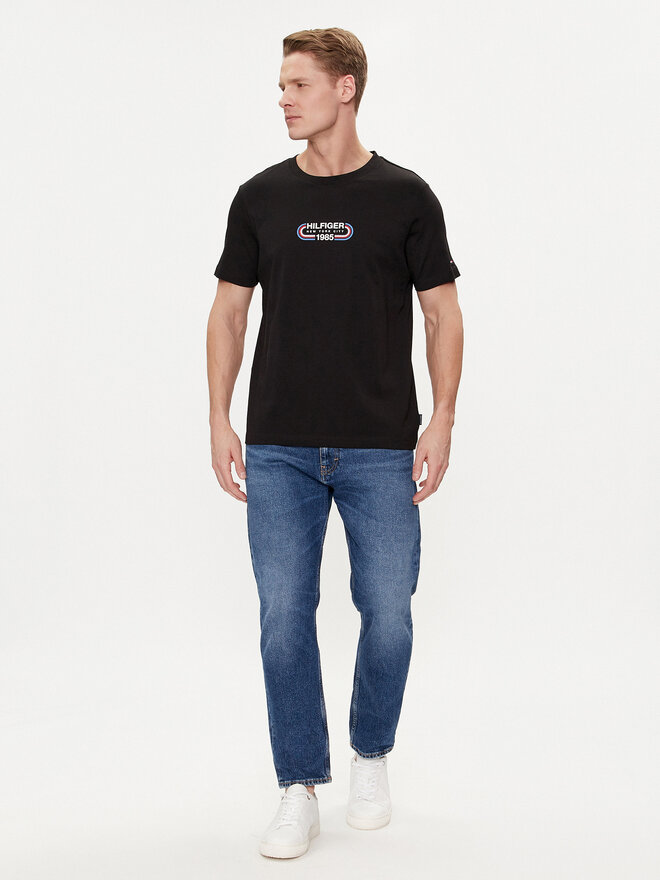 Tommy Hilfiger Tommy Hilfiger T-Shirt Track Graphic MW0MW34429 Μαύρο Regular Fit