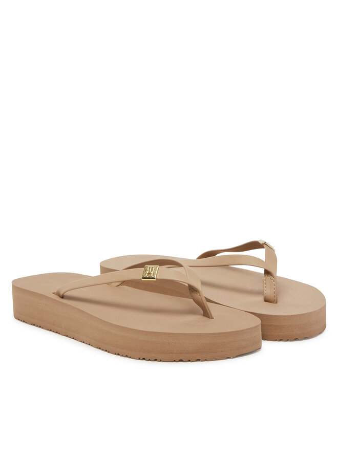 Tommy Hilfiger Japonki Tommy Hilfiger Elevated Chic Beach Sandal FW0FW08523 Beżowy