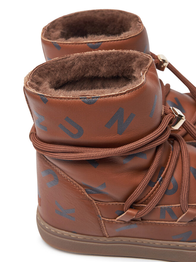 Inuikii Śniegowce Inuikii Full Leather Print 65202-088 Brązowy