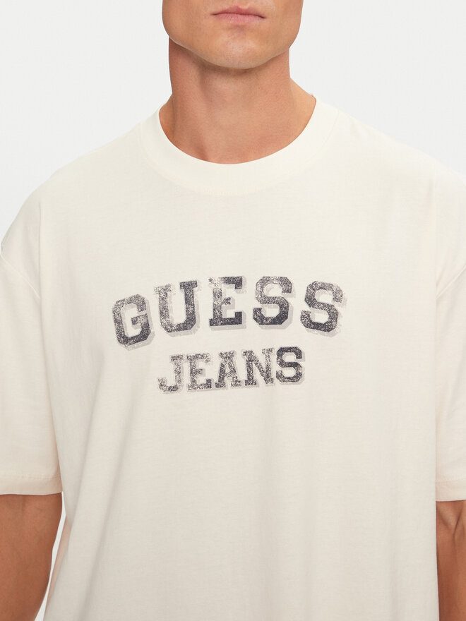 Guess Guess Marškinėliai M4BI78 K8FQ4 Écru Oversize