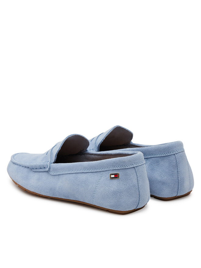 Tommy Hilfiger Mokasyny Tommy Hilfiger Flag Soft Suede Driver Loafer FW0FW08558 Niebieski