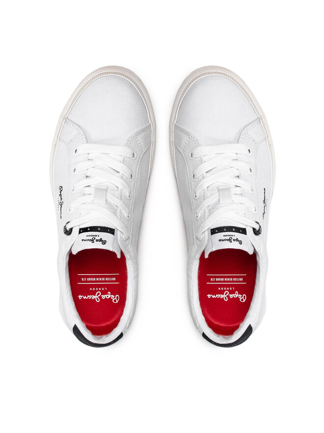 Pepe Jeans Sneakers aus Stoff Pepe Jeans Kenton Basic Woman PLS30990 Weiß