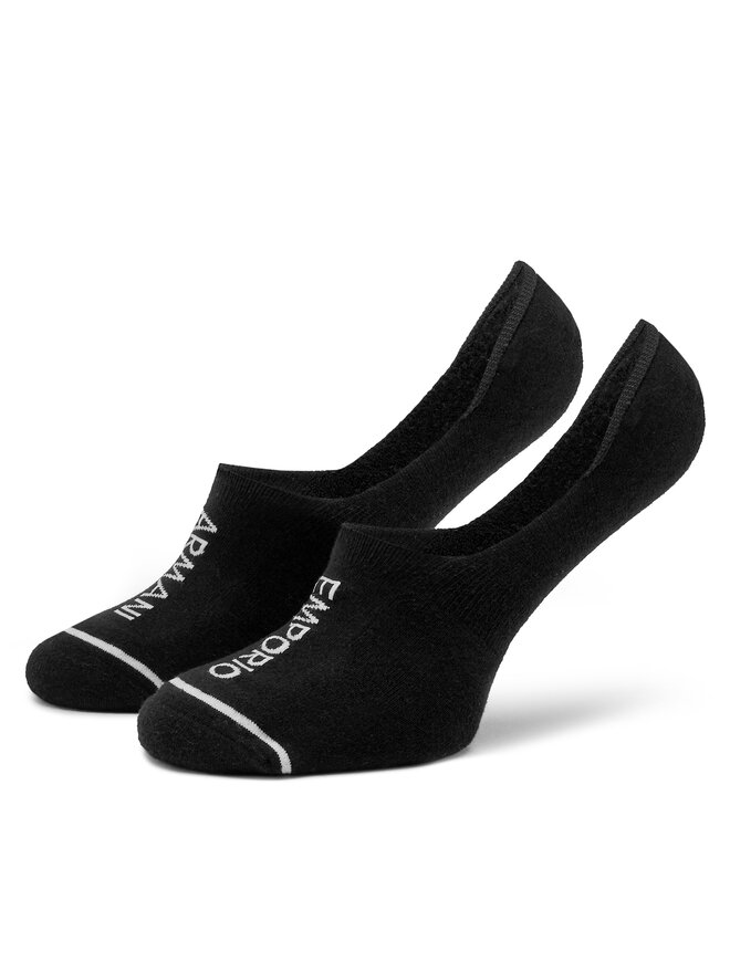 Emporio Armani 2 pares de calcetines tobilleros para mujer Emporio Armani 292315 4R227 00020 Negro