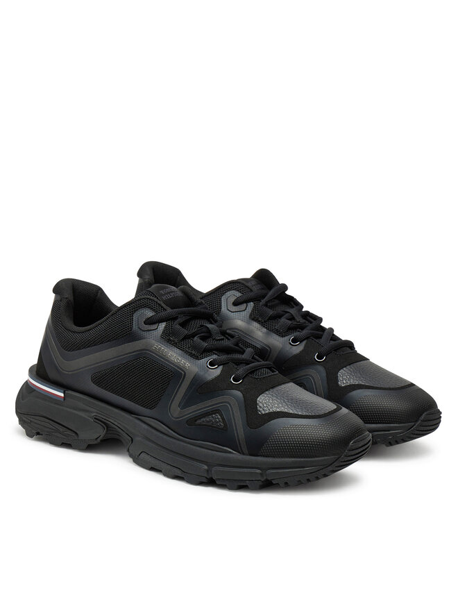 Tommy Hilfiger Сникърси Tommy Hilfiger M Runner Tech Knit Lth Mix FM0FM05344 Черен
