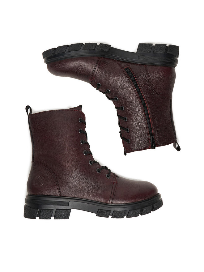 Rieker Botines planos Rieker CEO-Z9116-35 Guinda/burdeos