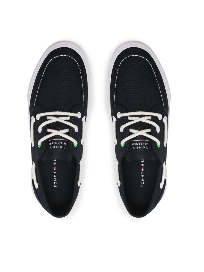 Tommy Hilfiger Sneakers aus Stoff Tommy Hilfiger Core Boat Shoe Canvas FM0FM04510 Dunkelblau
