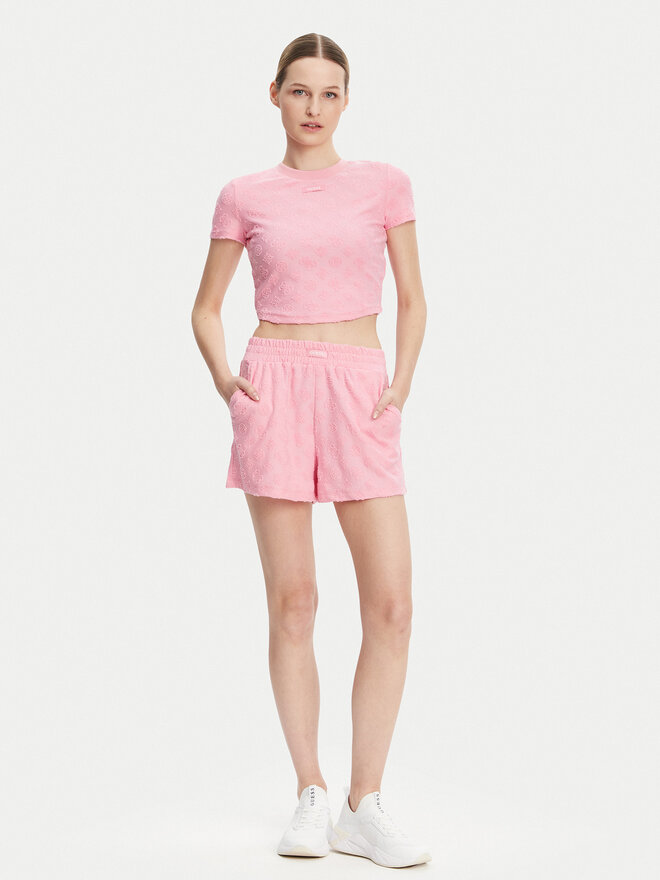 Guess Guess Marškinėliai V5GP21 KCT02 Rožinė Regular Fit