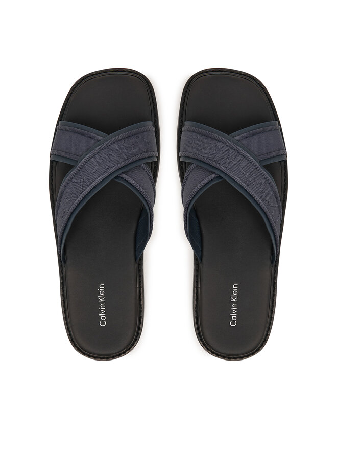 Calvin Klein Pantoletten Calvin Klein Sq Molded Sandal Xcross Wb HM0HM02101 Dunkelblau