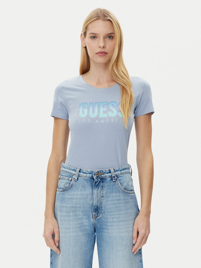 Guess Guess Marškinėliai W5GI14 J1314 Mėlyna Regular Fit