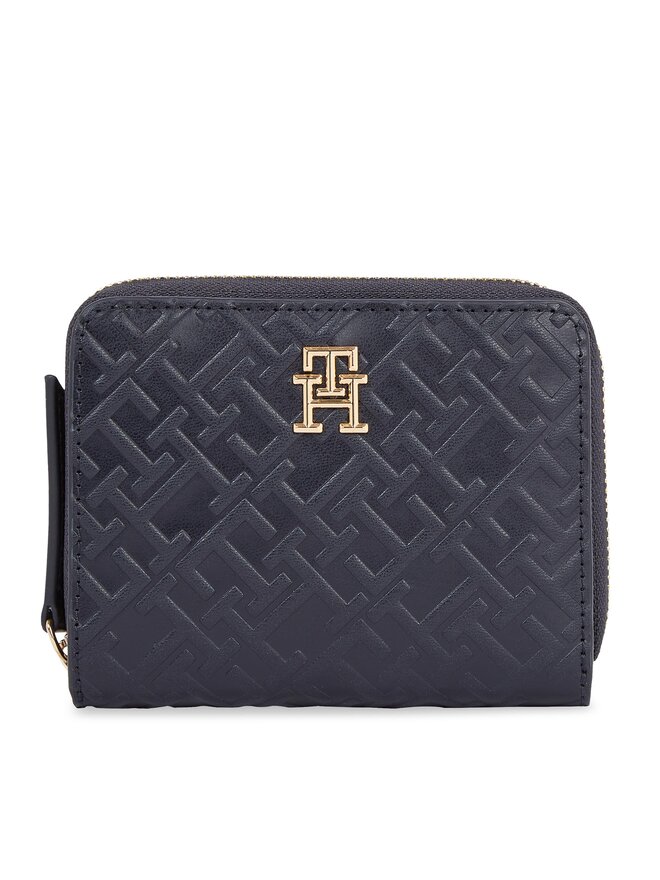 Tommy Hilfiger Μικρό Πορτοφόλι Γυναικείο Tommy Hilfiger Th Refined Med Za Mono AW0AW15755 Σκούρο μπλε