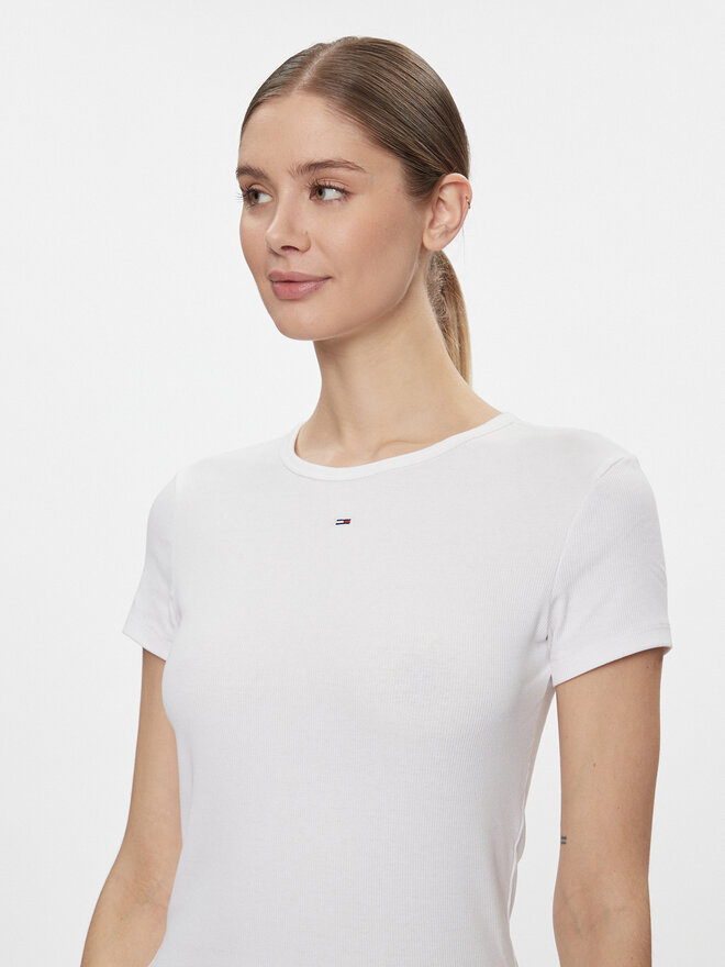 Tommy Jeans Tommy Jeans Marškinėliai Essential DW0DW17383 Balta Slim Fit