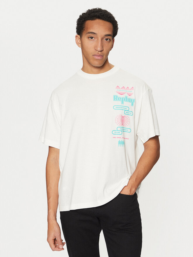 REPLAY Replay Marškinėliai M6880 .000.2660 Balta Loose Fit