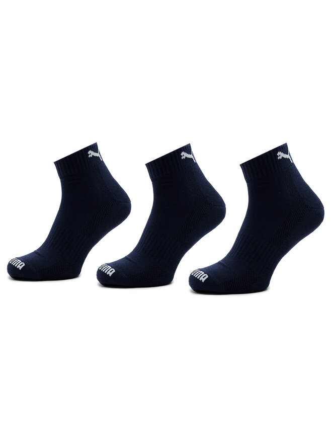 Puma 2 pár hosszú szárú unisex zokni Puma Cushioned Quarter 3P Unisex 907943 Sötétkék