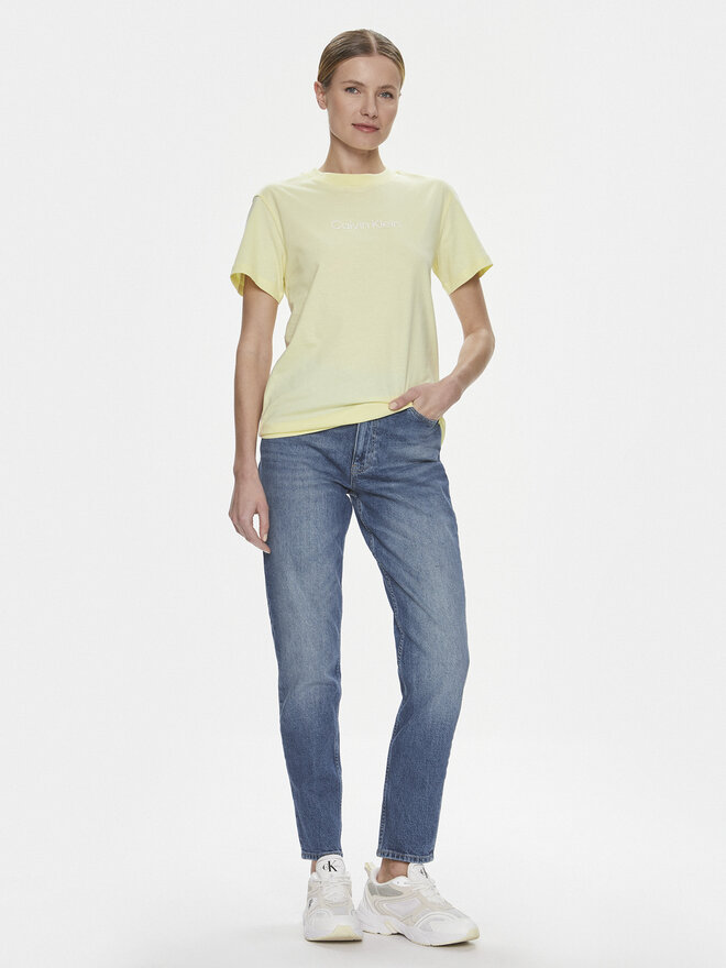 Calvin Klein Calvin Klein Camiseta Hero Logo K20K205448 Amarillo Regular Fit