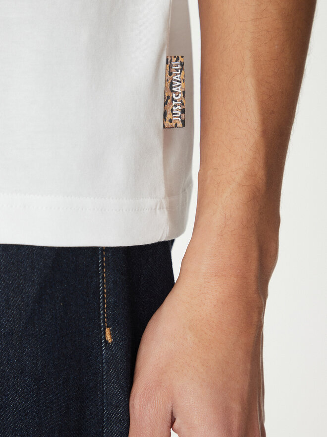 Just Cavalli Just Cavalli T-Shirt 78OAHT01 Λευκό Regular Fit