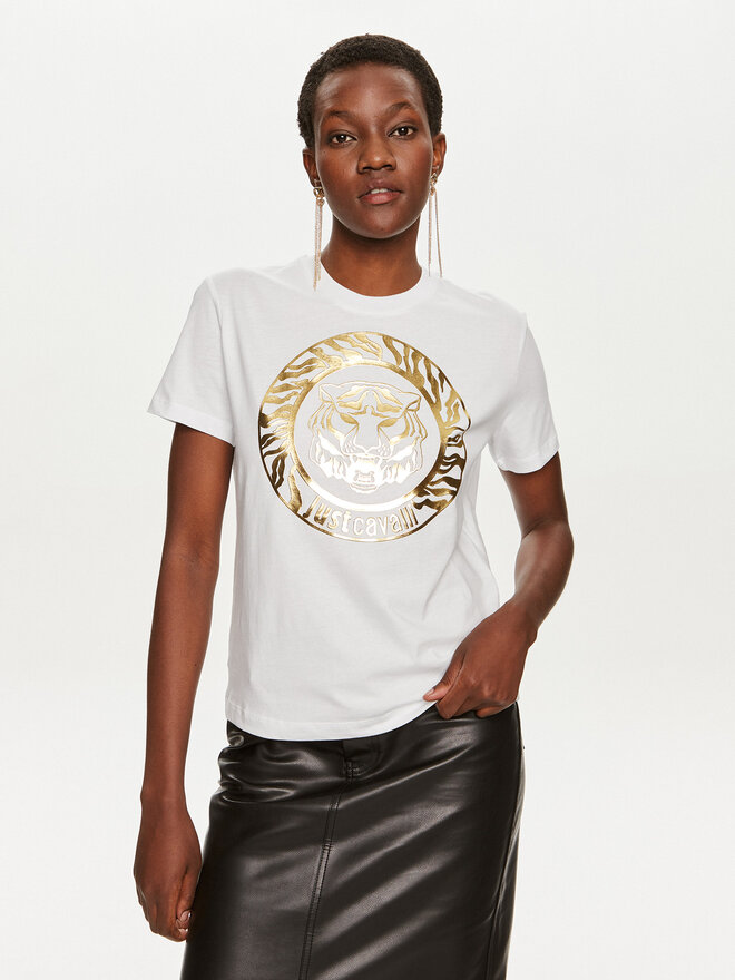 Just Cavalli Just Cavalli T-Shirt 76PAHG12 Λευκό Regular Fit