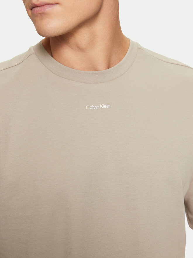 Calvin Klein Calvin Klein Camiseta Nano Logo Interlock T-Shirt K10K112487 Beis Regular Fit