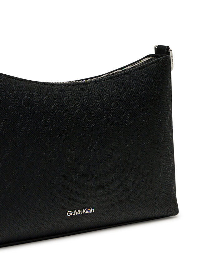 Calvin Klein Ročna torba Calvin Klein Ck Must Aop Conv Logo Jqd Strap LV04F3099G Črna