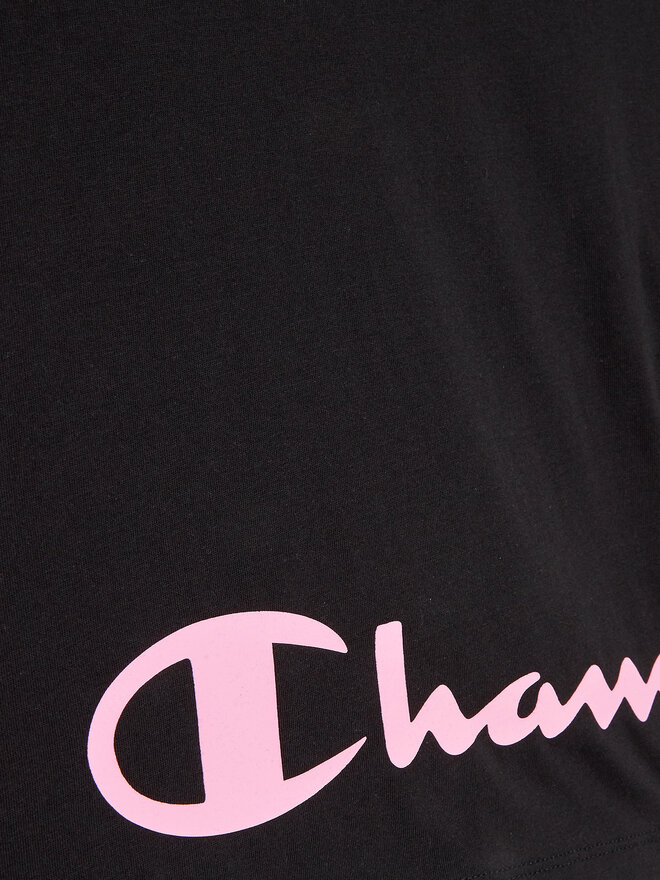 Champion Champion Marškinėlių ir šortų komplektas 404624 Juoda Regular Fit