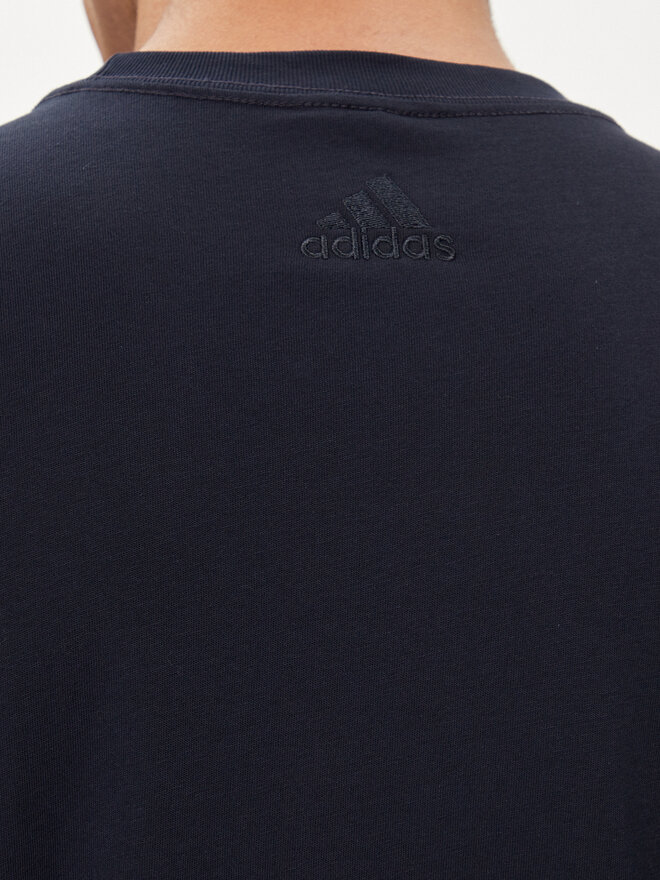 adidas adidas Marškinėliai Essentials Single Jersey Linear Embroidered Logo T-Shirt IC9275 Mėlyna Regular Fit