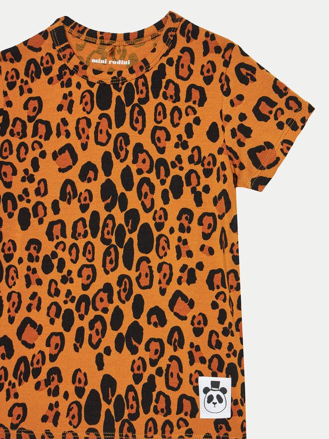 MINI RODINI Mini Rodini Футболка Basic Leopard 1000000213 Коричневий Regular Fit
