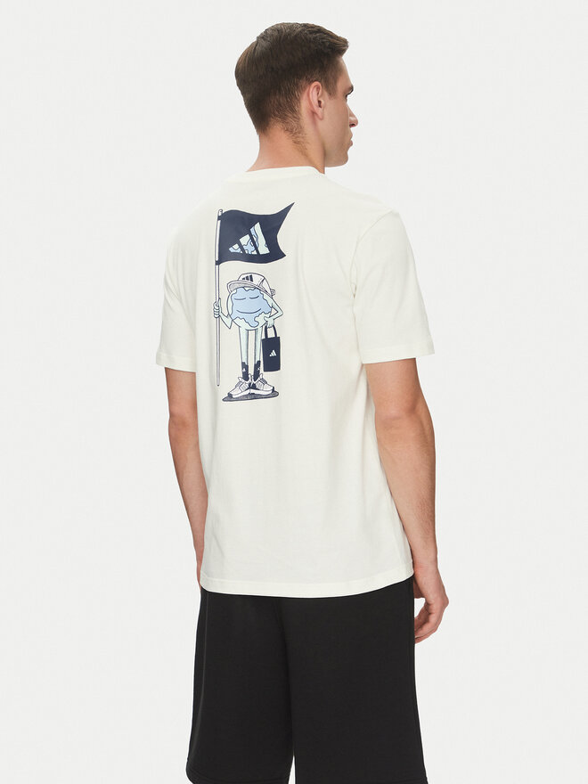 adidas adidas Marškinėliai Earth Day Graphic JI6756 Balta Regular Fit