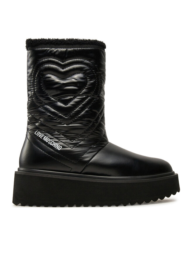 Love moschino black boots hotsell