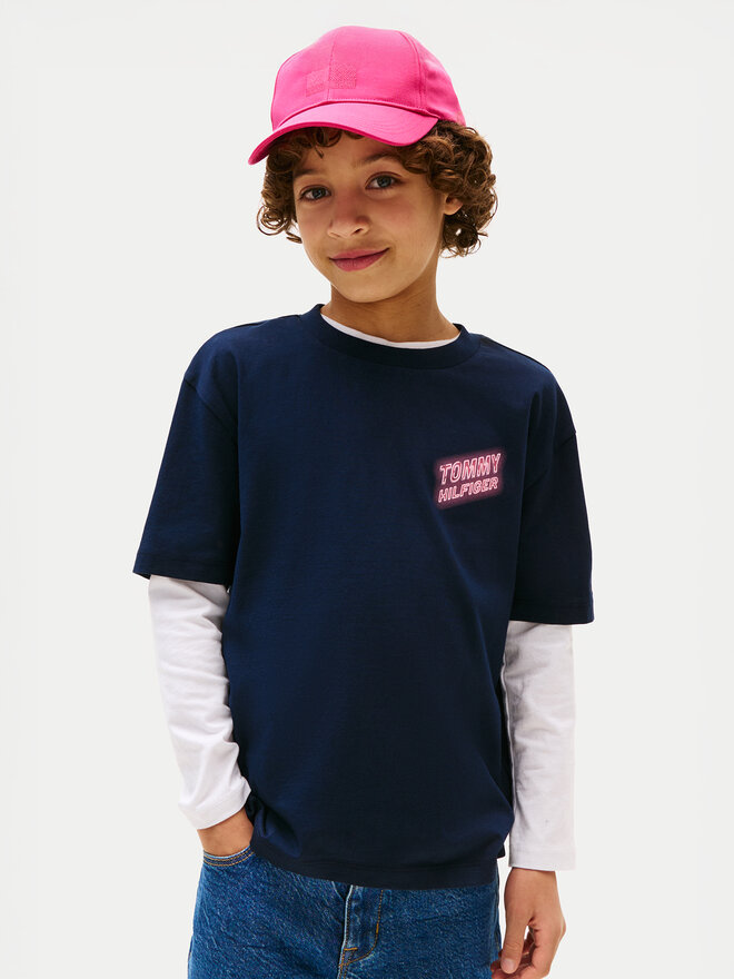 Tommy Hilfiger Tommy Hilfiger Póló Neon Graphic KB0KB09849 Sötétkék Regular Fit