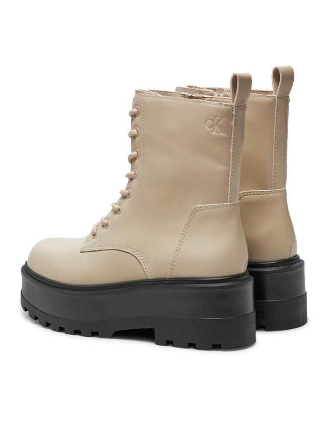 Calvin Klein Jeans Bakancs Calvin Klein Jeans Flatform YW0YW01535 Bézs