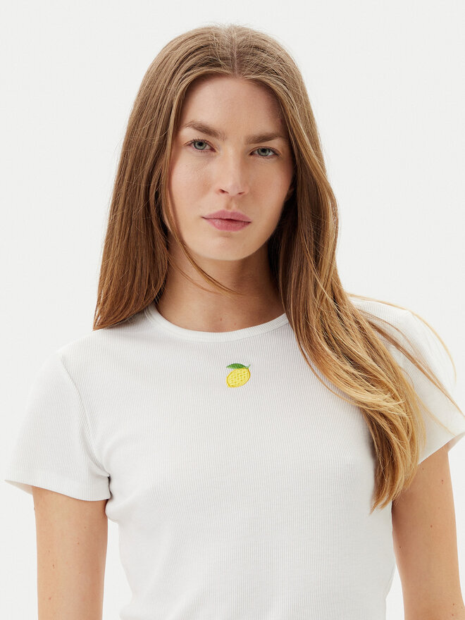 ONLY ONLY Marškinėliai Daniella 15350554 Balta Slim Fit