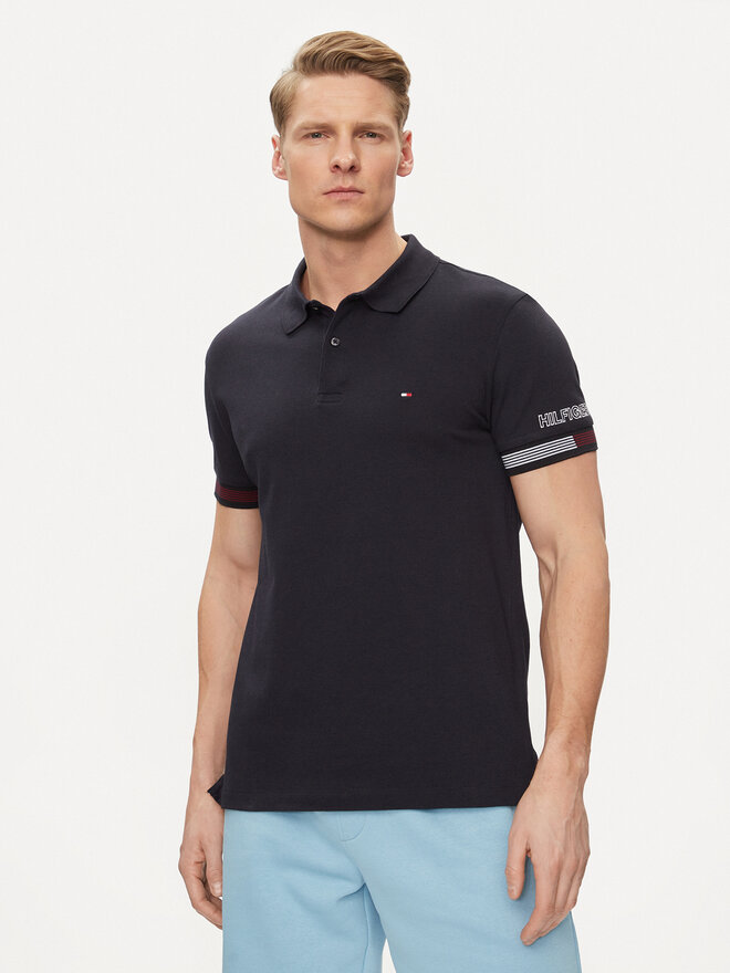 Tommy Hilfiger Tommy Hilfiger Polo marškinėliai Flag MW0MW34780 Tamsiai mėlyna Slim Fit