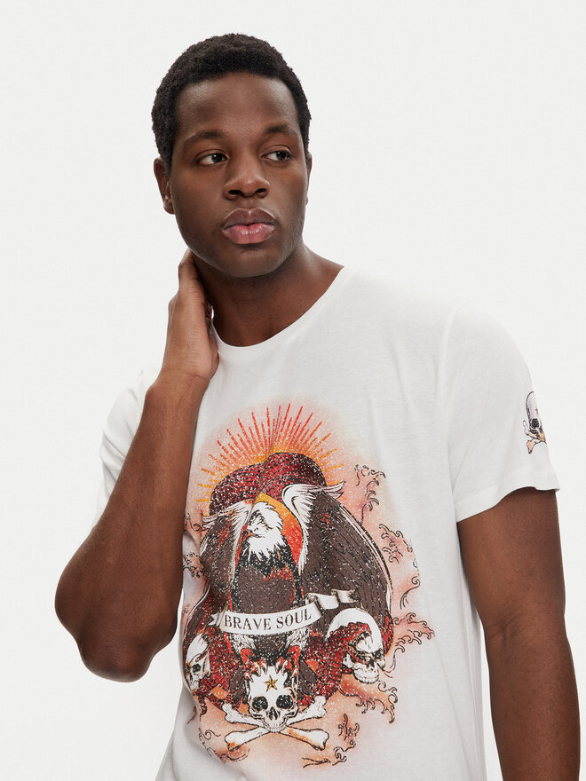Brave Soul Brave Soul T-Shirt MTS-149DYLAN Écru Regular Fit