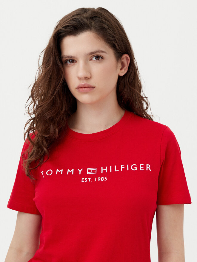 Tommy Hilfiger Tommy Hilfiger Camiseta WW0WW40276 Rojo Regular Fit