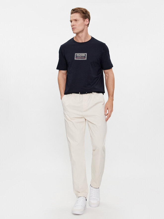 Tommy Hilfiger Tommy Hilfiger Majica Label Hd Print Tee MW0MW34391 Mornarsko modra Regular Fit