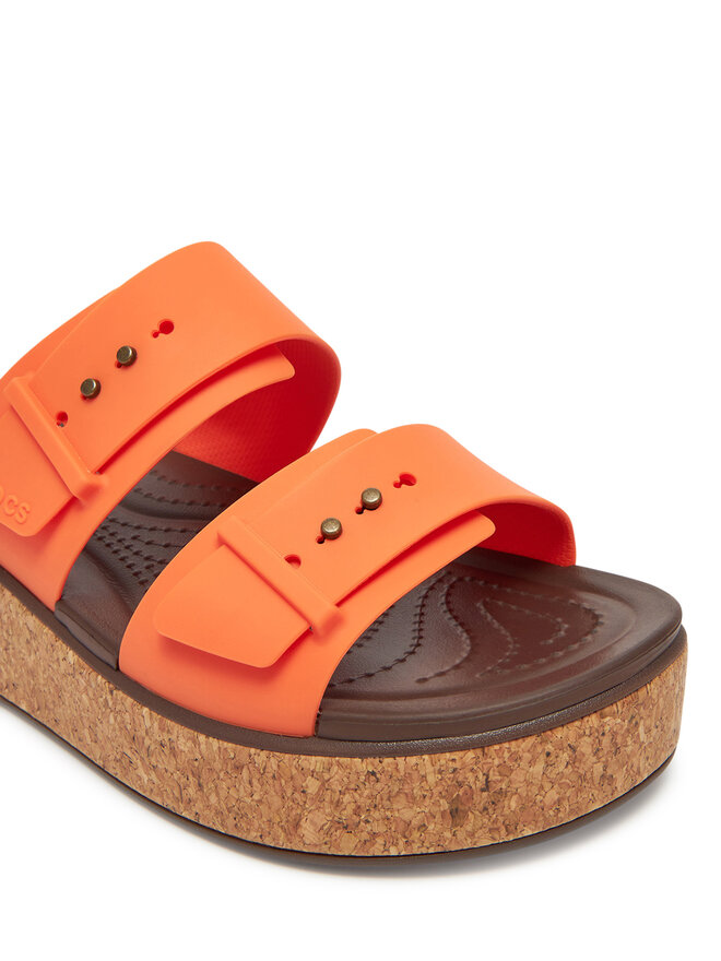 Crocs Παντόφλες Crocs Brooklyn Cork Buckle 211252 Πορτοκαλί