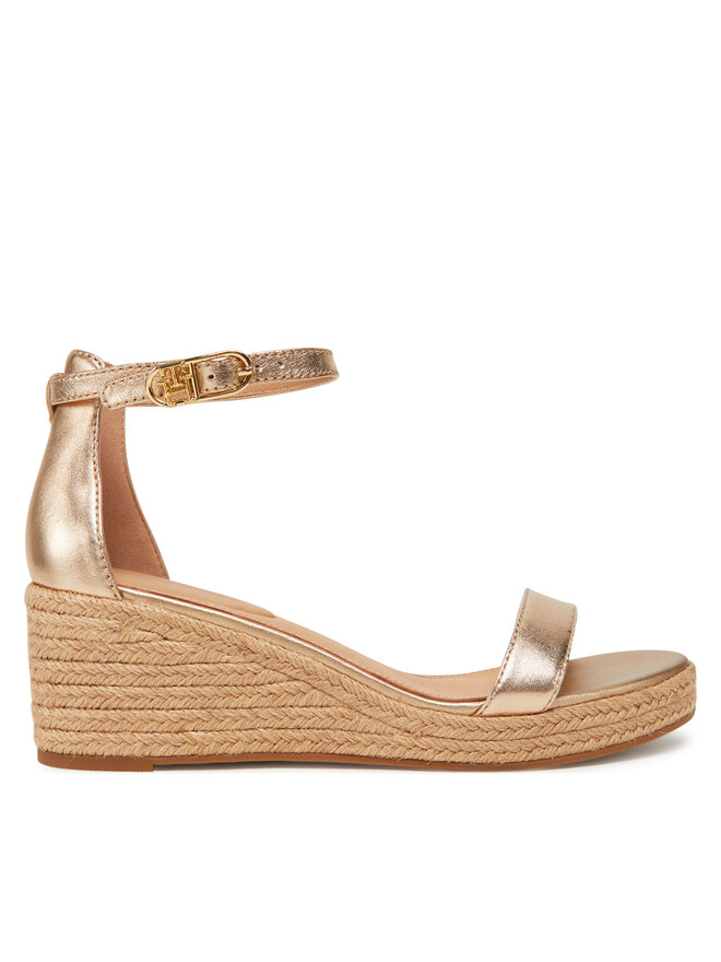 Tommy Hilfiger Espadryle Tommy Hilfiger Th Metallic Mid Wedge Espadrille FW0FW08663 Złoty
